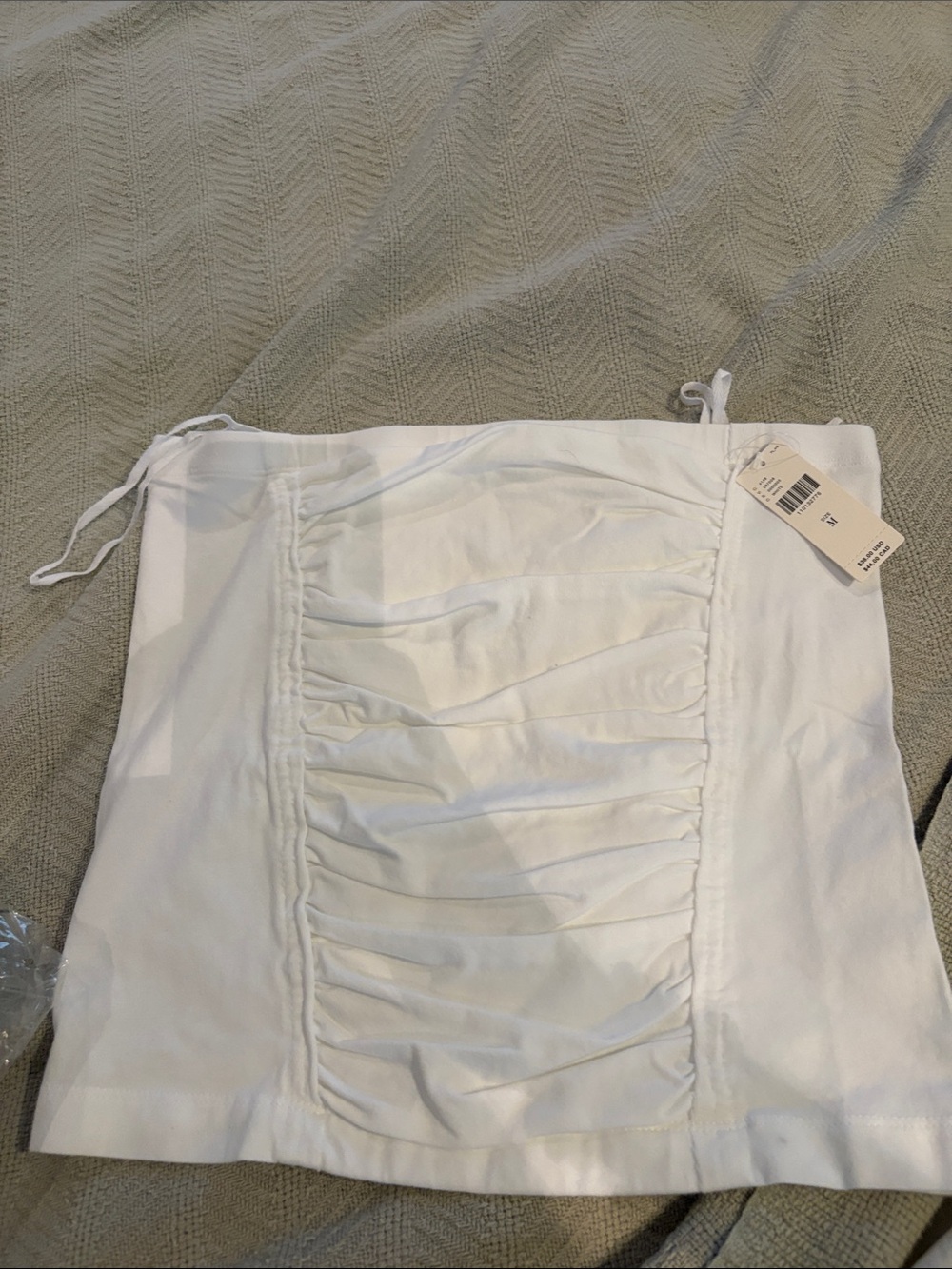 Women’s White Ruched Tube Top NWT - Anthropologie